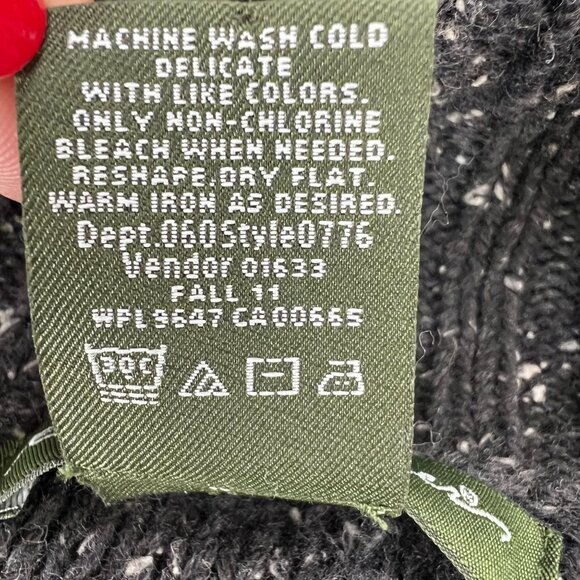 Eddie Bauer Women L Gray Cardigan Shawl Collar One Button Floral Embroidery Fall - Picture 7 of 11